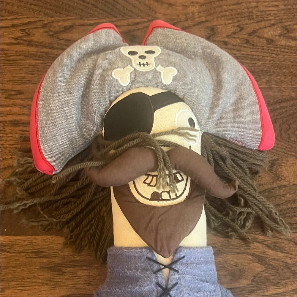Pottery Barn Kids Pirate Plush with Blue and Black Outfit
